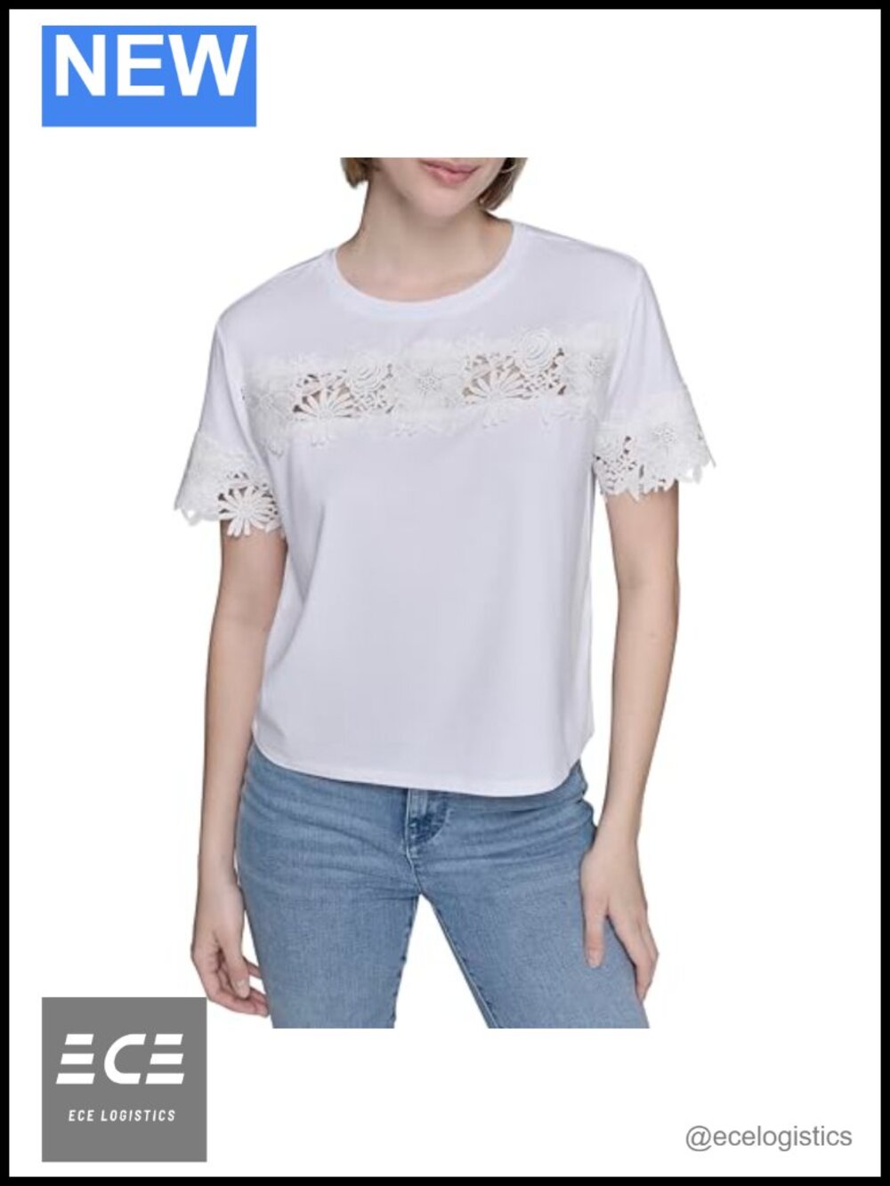 Karl Lagerfeld Women's Soft Everyday Essential Casual Crew Neck T-Shirt
